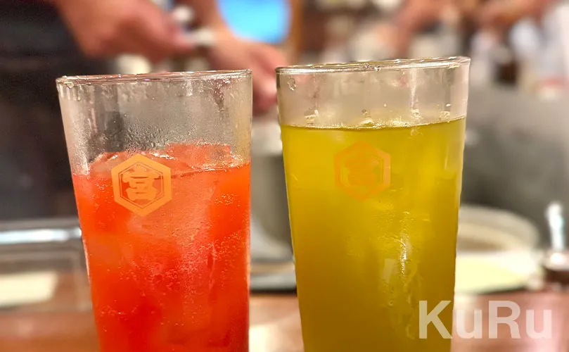 トマトサワーと緑茶ハイ、ドリンクも激安